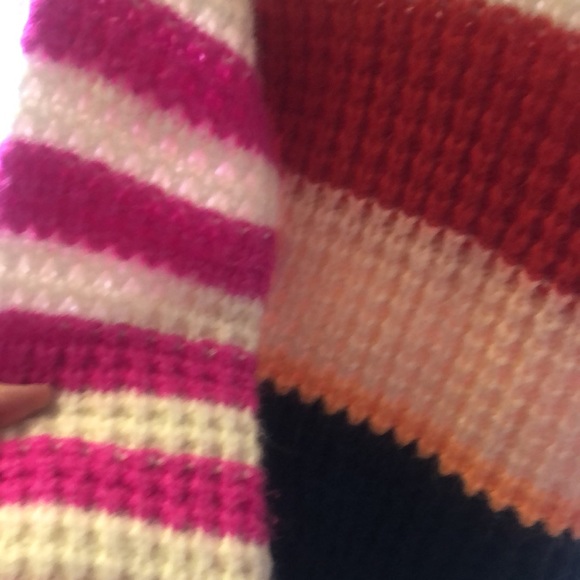 Chunky stripped knit sweater 7/8 Medium bell sleeves - Picture 2 of 2